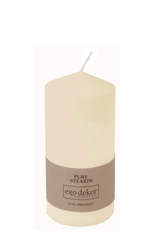 Adventní svíčka Ego dekor ECO TOP, stearin, rozměr 6.5 x 14 cm, krémová