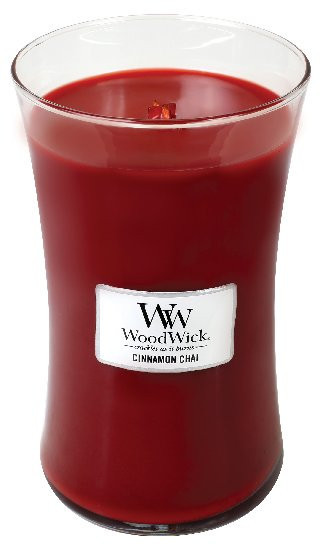 Aromatická svíčka váza, WoodWick Cinnamon Chai, hoření až 120 hod