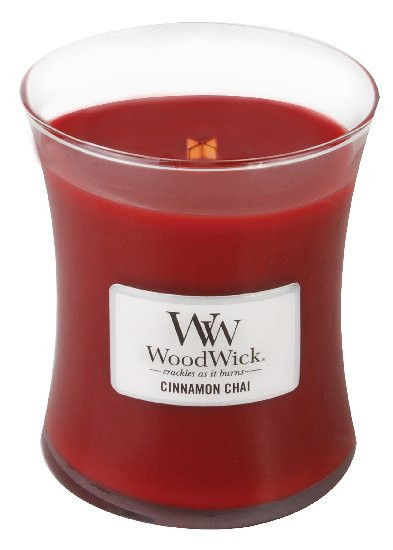 Aromatická svíčka váza, WoodWick Cinnamon Chai, hoření až 65 hod