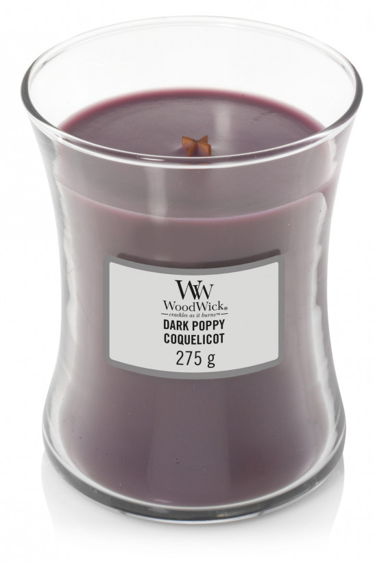 Aromatická svíčka váza, WoodWick Dark Poppy, hoření až 65 hod-747