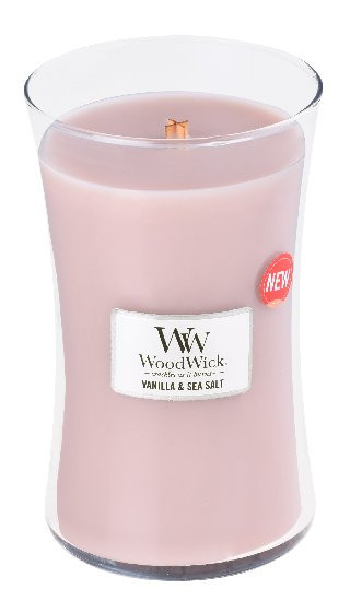 Aromatická svíčka váza, WoodWick Sea Salt Vanilla, hoření až 120 hod