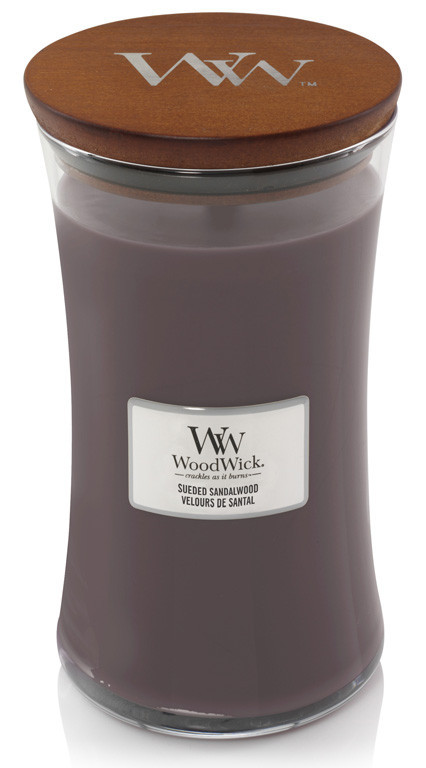Aromatická svíčka váza, WoodWick Sueded Sandalwood, hoření až 120 hod-479
