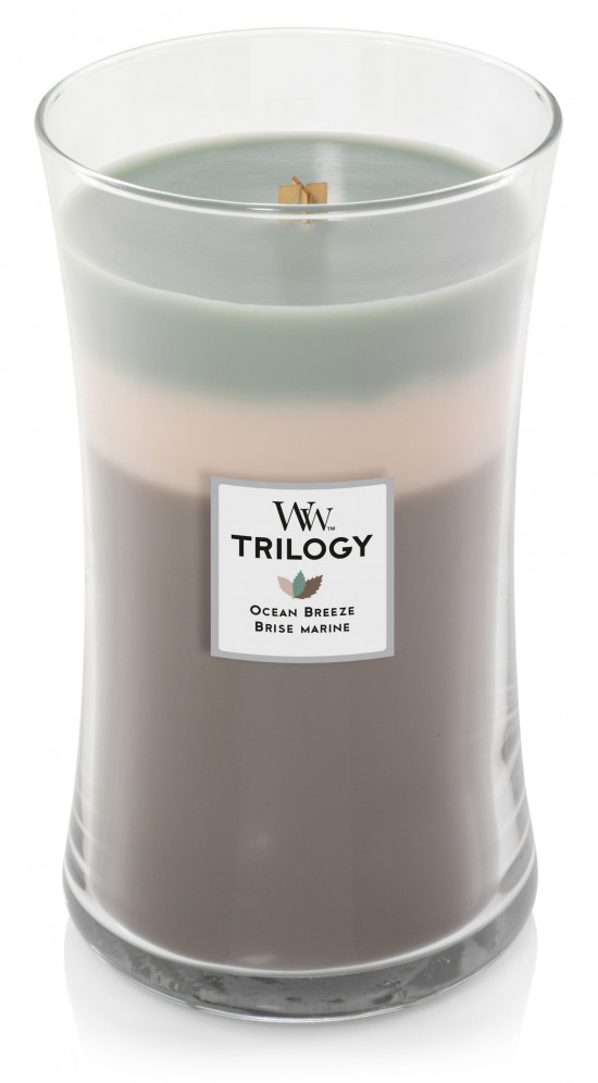 Aromatická svíčka váza, WoodWick Trilogy Ocean Breeze, hoření až 120 hod-969