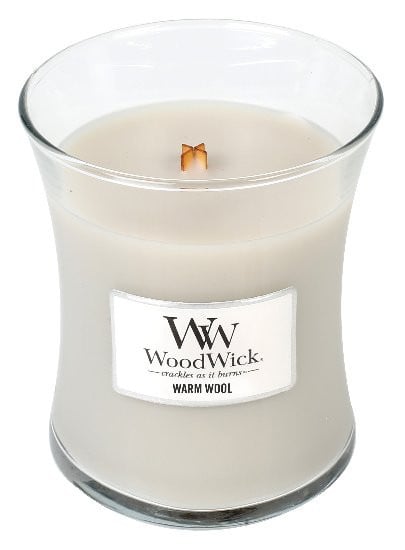 Aromatická svíčka váza, WoodWick Warm Wool, hoření až 65 hod-95