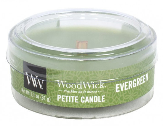 Aromatická svíčka, WoodWick Petite Evergreen, hoření až 8 hod-533