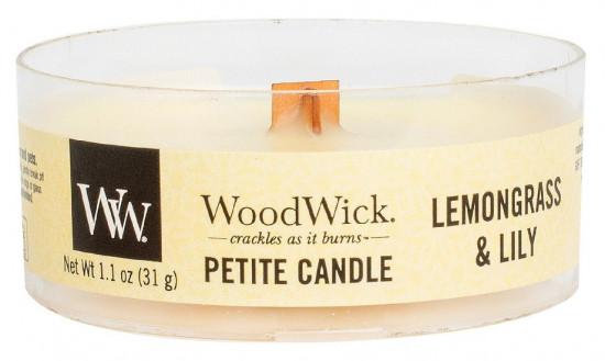 Aromatická svíčka, WoodWick Petite Lemongrass & Lily, hoření až 8 hod-546