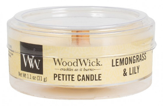 Aromatická svíčka, WoodWick Petite Lemongrass & Lily, hoření až 8 hod-556