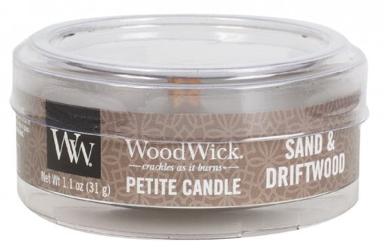 Aromatická svíčka, WoodWick Petite Sand & Driftwood, hoření až 8 hod-186