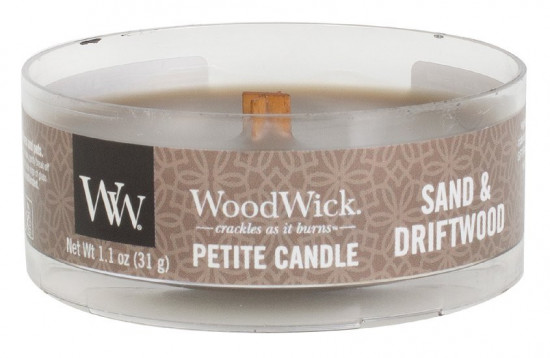 Aromatická svíčka, WoodWick Petite Sand & Driftwood, hoření až 8 hod-87