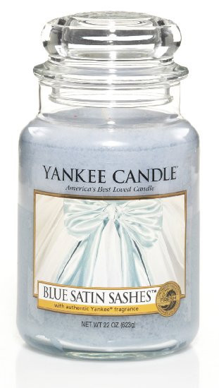 Aromatická svíčka, Yankee Candle Blue Satin Sashes, hoření až 150 hod