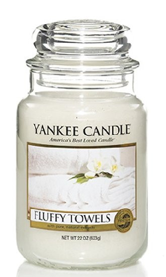 Aromatická svíčka, Yankee Candle Fluffy Towels, hoření až 150 hod