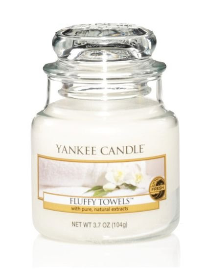Aromatická svíčka, Yankee Candle Fluffy Towels, hoření až 30 hod-305