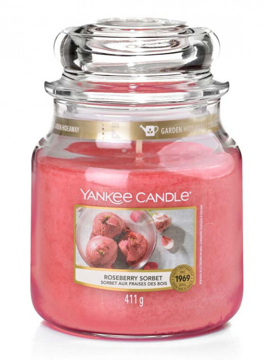 Aromatická svíčka, Yankee Candle Roseberry Sorbet, hoření až 75 hod-575