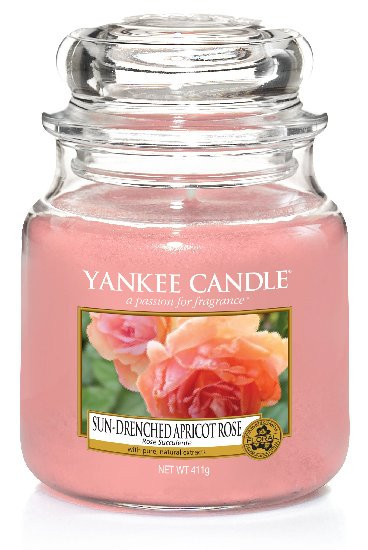 Aromatická svíčka, Yankee Candle Sun-Drenched Apricot Rose, hoření až 75 hod