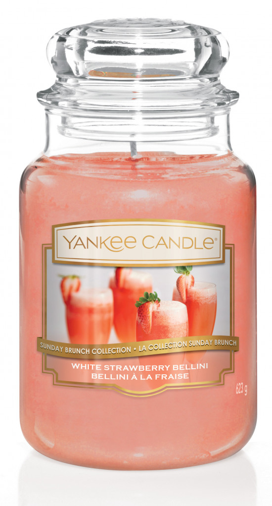 Aromatická svíčka, Yankee Candle White Strawberry Bellini, hoření až 150 hod-1081