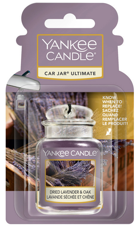 Aromatická visačka do auta, Yankee Candle Lavender & Oak, gelová, provonění až 4 týdny