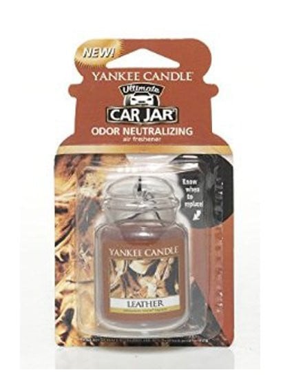 Aromatická visačka do auta, Yankee Candle Leather, gelová, provonění až 4 týdny-651