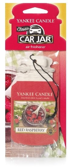 Aromatická visačka do auta, Yankee Candle Red Raspberry, papírová, provonění až 4 týdny