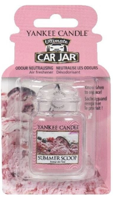 Aromatická visačka do auta, Yankee Candle Summer Scoop, gelová, provonění až 4 týdny