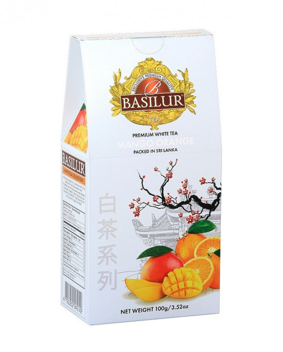 Aromatizovaný bílý čaj, Basilur White Tea Mango Orange, sypaný, 100 g
