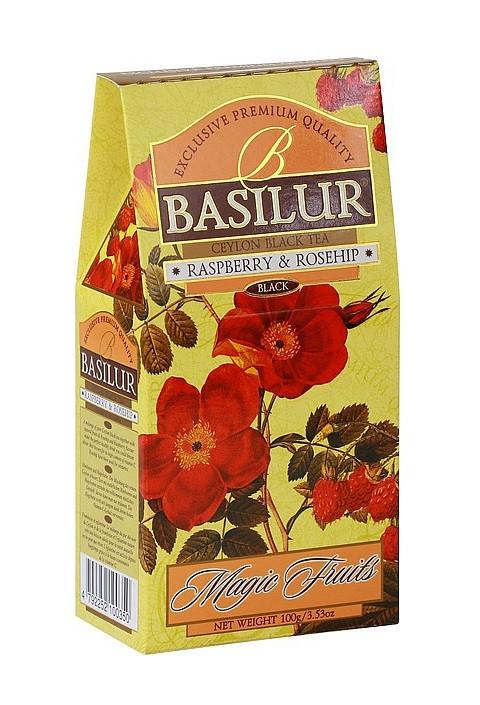 Aromatizovaný černý čaj, Basilur Magic Raspberry and Rosehip, sypaný, 100 g