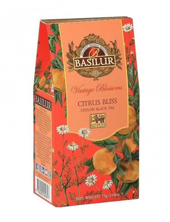 Aromatizovaný černý čaj, Basilur Vintage Blossoms Citrus Bliss, sypaný, 75 g