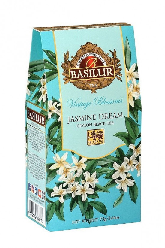 Aromatizovaný černý čaj, Basilur Vintage Blossoms Jasmine Dream, sypaný, 75 g