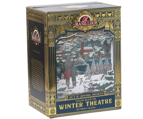 Aromatizovaný černý čaj, Basilur Winter Theatre Act 2: Joyful Hearts, papírové dioráma, sypaný, 75 g