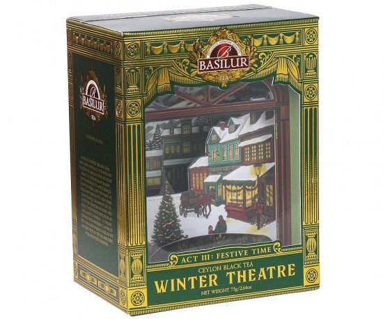 Aromatizovaný černý čaj, Basilur Winter Theatre Act 3: Festive Time, papírové dioráma, sypaný, 75 g