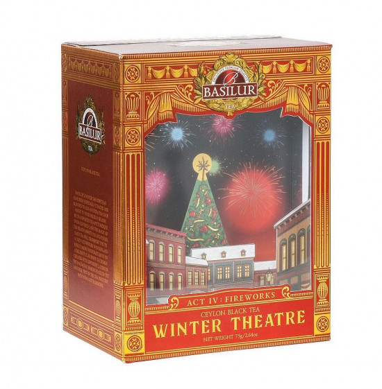 Aromatizovaný černý čaj, Basilur Winter Theatre Act 4: Fireworks, papírové dioráma, sypaný, 75 g