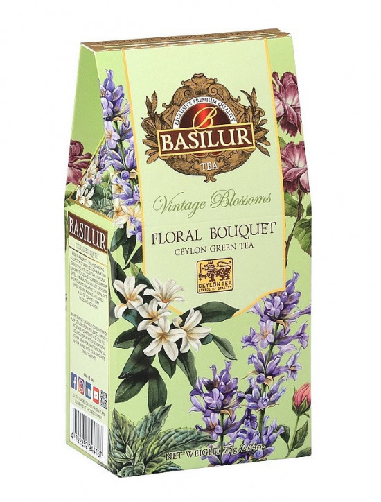 Aromatizovaný zelený čaj, Basilur Vintage Blossoms Floral Bouquet, sypaný, 75 g