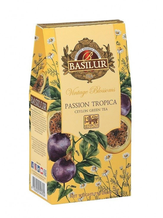 Aromatizovaný zelený čaj, Basilur Vintage Blossoms Passion Tropica, sypaný, 75 g