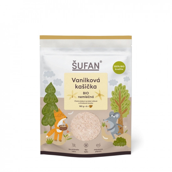 Bio bezlepková vanilková kašička - nemléčná, Šufan, 180 g