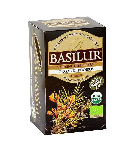 Bio bylinný čaj, Basilur Rooibos Organic, porcovaný s přebalem, 25 sáčků