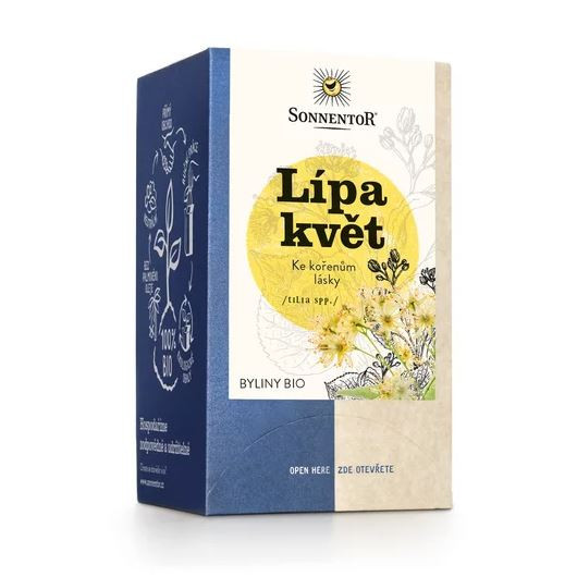 BIO bylinný čaj, Sonnentor Lípa květ, Tilia spp., porcovaný, 18 sáčků