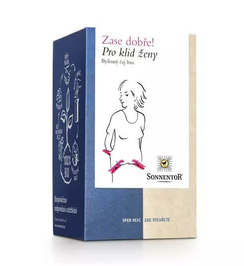 BIO bylinný čaj, Sonnentor Zase dobře - Pro klid ženy, porcovaný, 18 sáčků
