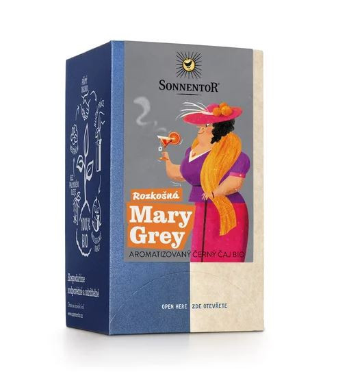 Bio černý čaj, Sonnentor Rozkošná Mary Grey, porcovaný, 18 sáčků