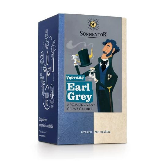BIO černý čaj, Sonnentor Vybraný Earl Grey, porcovaný, 18 sáčků