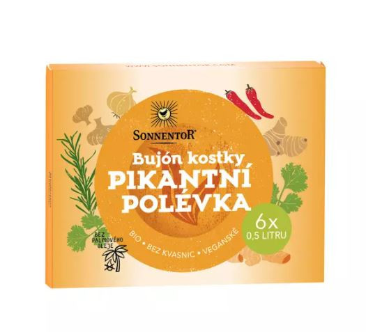 BIO kořeněný bujón kostky, Sonnentor Pikantní polévka, 60 g