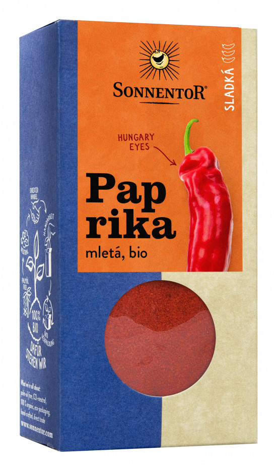 BIO koření, Sonnentor Paprika sladká, Capsicum annuum, krabička, 50 g