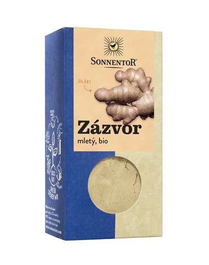 BIO koření, Sonnentor Zázvor mletý, Zingiber officinale, krabička, 35 g