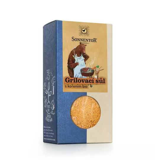 BIO krystalická sůl s kořením, Sonnentor Grilovací sůl s kořením, krabička, 100 g