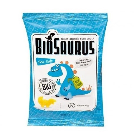 Bio kukuřičné křupky BIOSAURUS s mořskou solí, 50 g