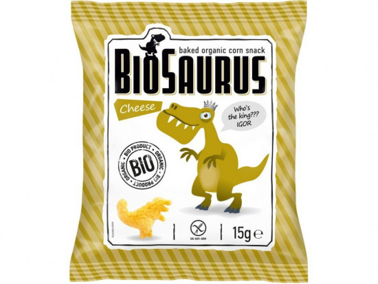 Levně Bio kukuřičné křupky BIOSAURUS se sýrem, 15 g