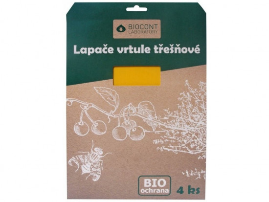 Bio lepové desky na TŘEŠNĚ, Biocont, žluté, balení 4 ks