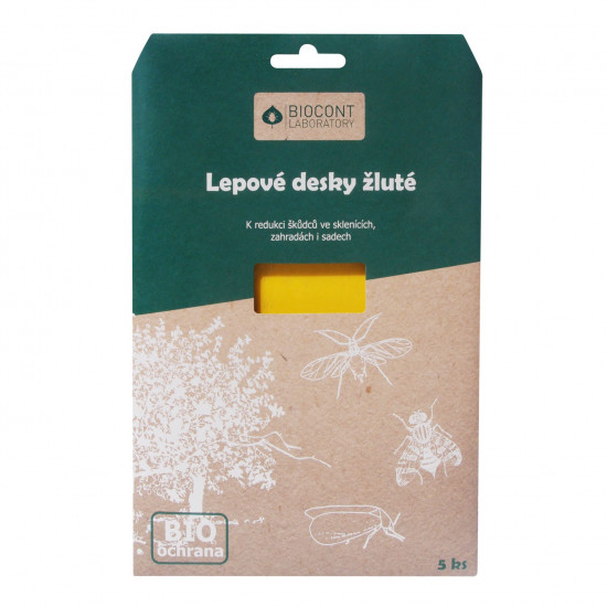 Bio lepové desky proti škůdcům, Biocont, žluté, balení 5 ks