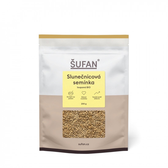 Bio loupaná slunečnicová semínka, Šufan, 200 g