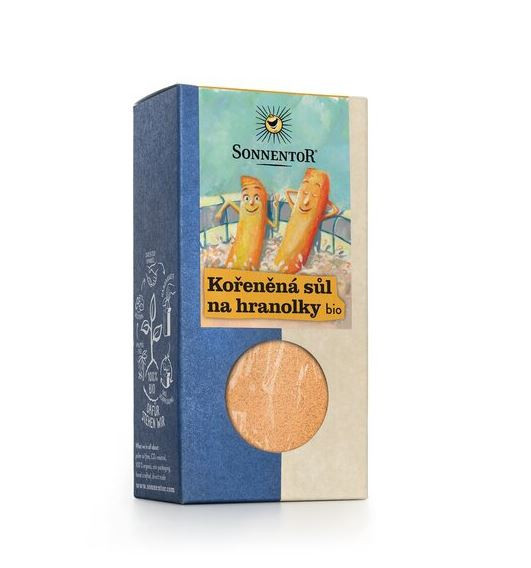 BIO mořská sůl s kořením, Sonnentor Kořeněná sůl na hranolky, krabička, 130 g