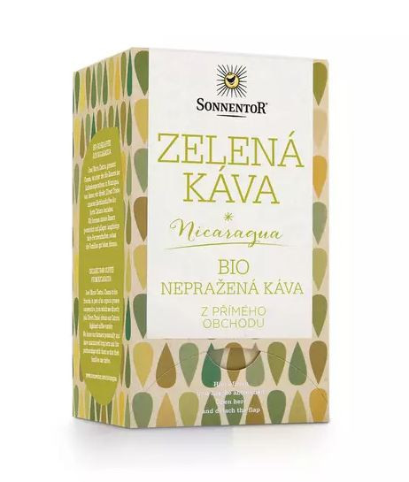 BIO nepražená káva, Sonnentor Zelená káva z Nikaragui, porcovaná, 18 sáčků