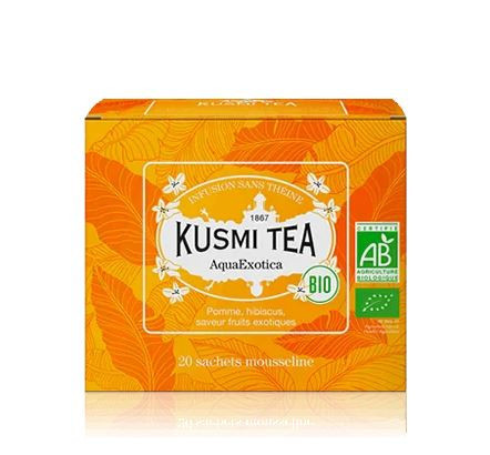 Bio organický ovocný čaj, Kusmi AquaExotica, porcovaný, 20 sáčků